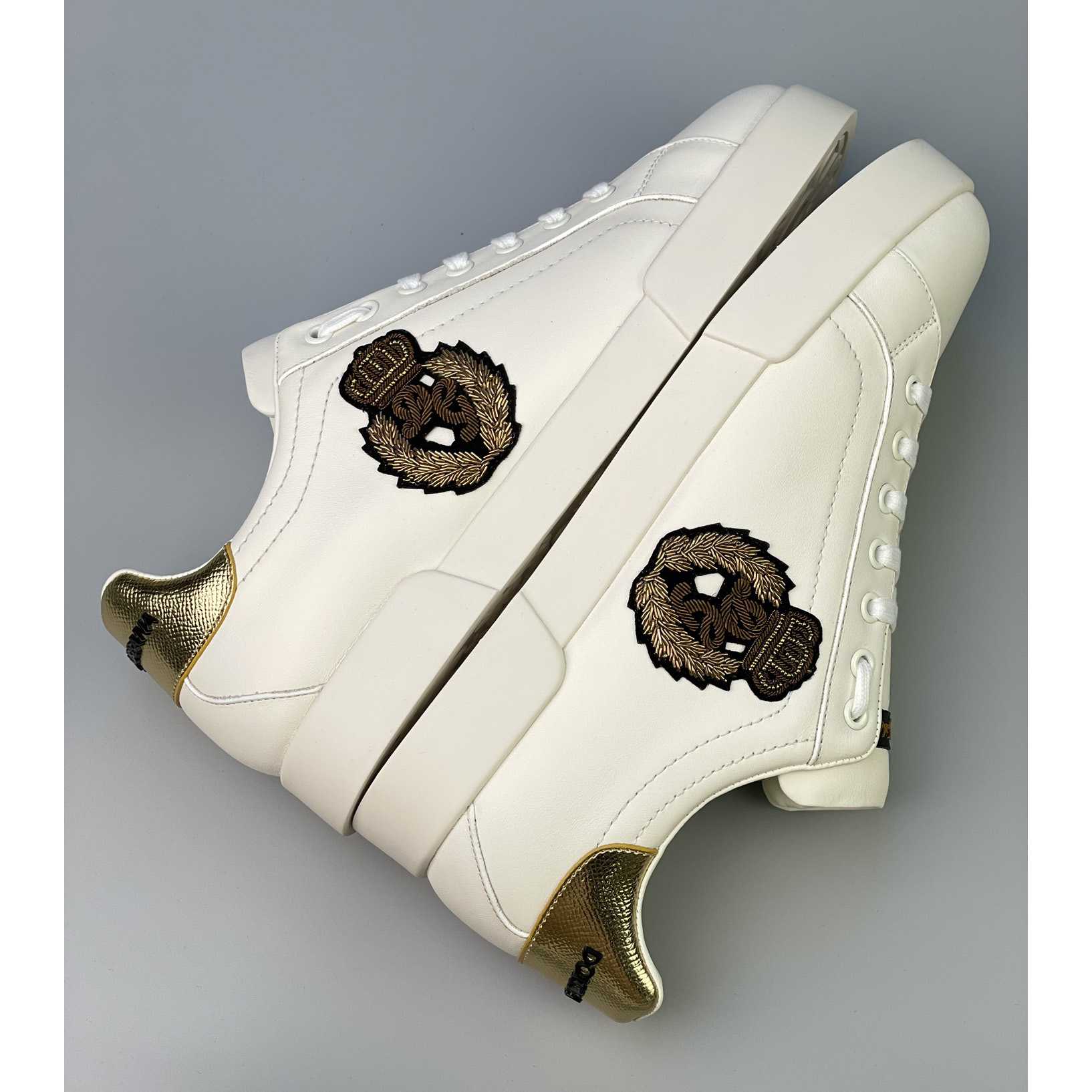 Dolce & Gabbana Calfskin Nappa Portofino Sneakers With Crown Patch - DopestKickz