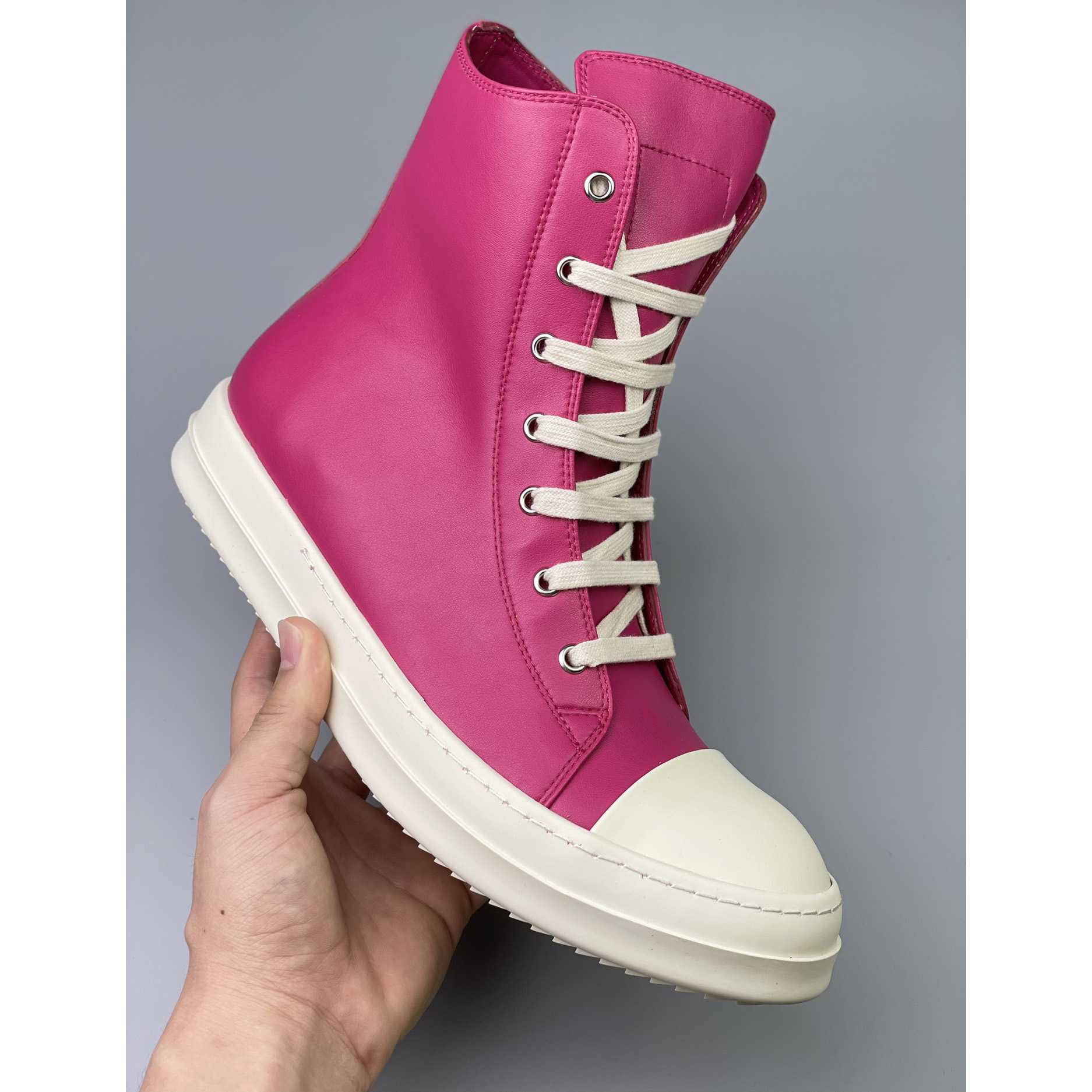 Rick Owens  Leather High Top Sneakers - DopestKickz