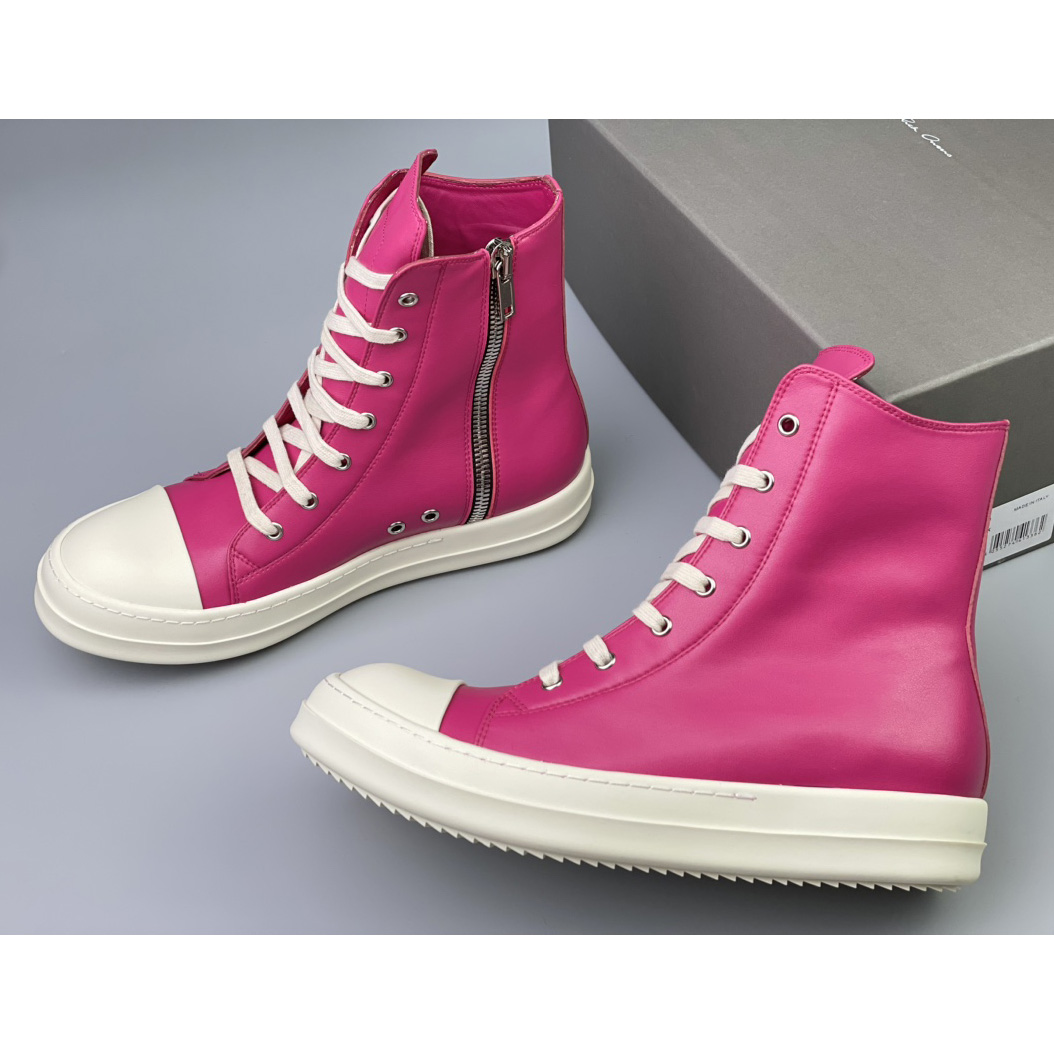 Rick Owens  Leather High Top Sneakers - DopestKickz