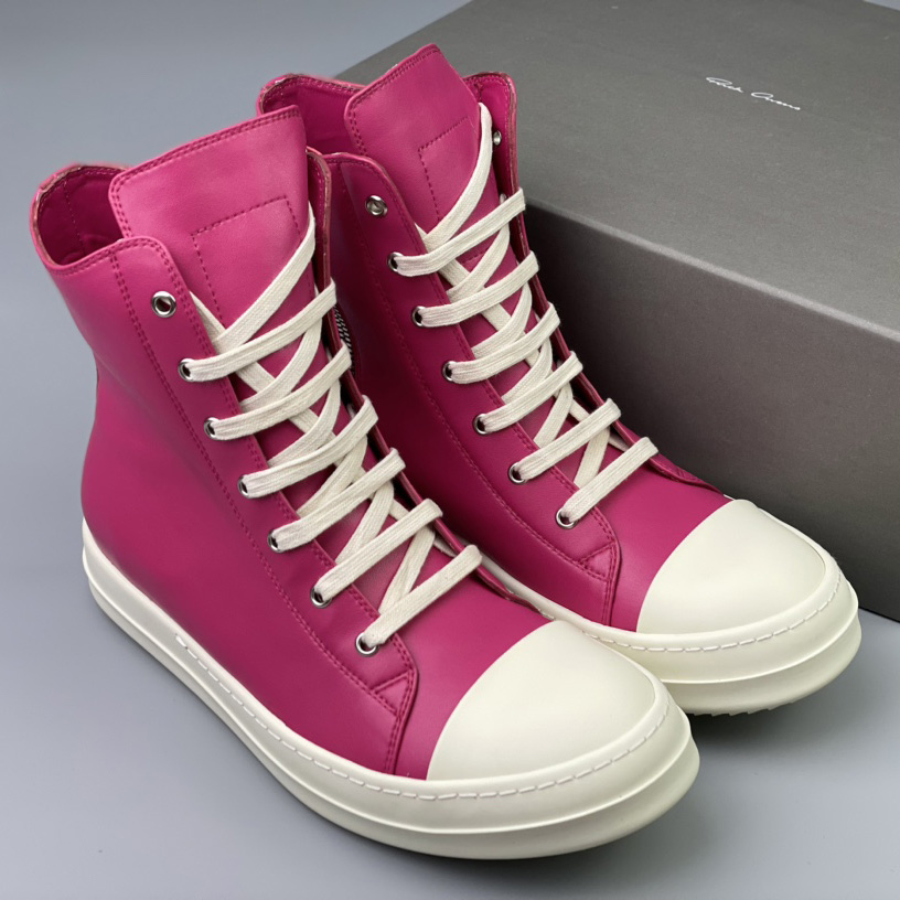 Rick Owens  Leather High Top Sneakers - DopestKickz