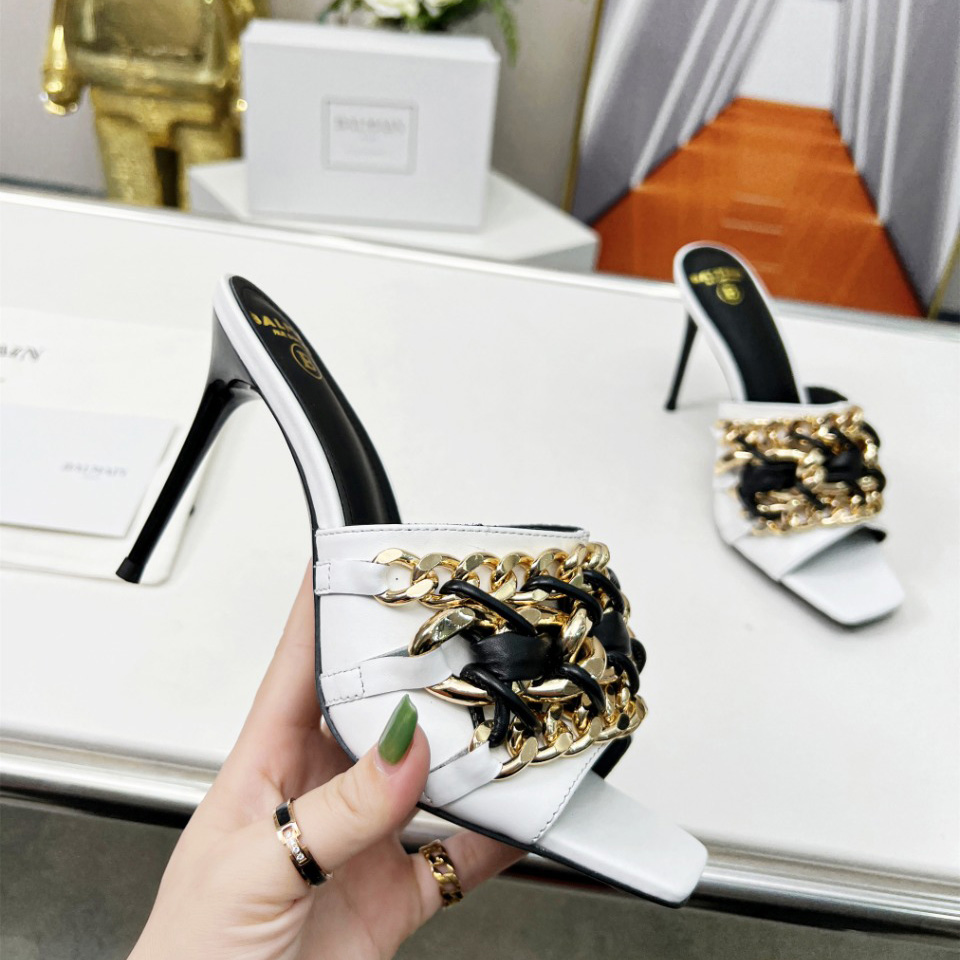 Balmain Chain-link Detail 95mm Pumps - DopestKickz