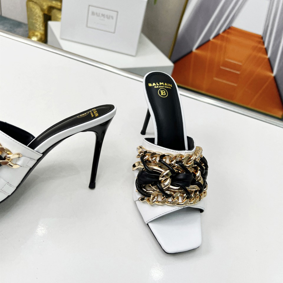 Balmain Chain-link Detail 95mm Pumps - DopestKickz