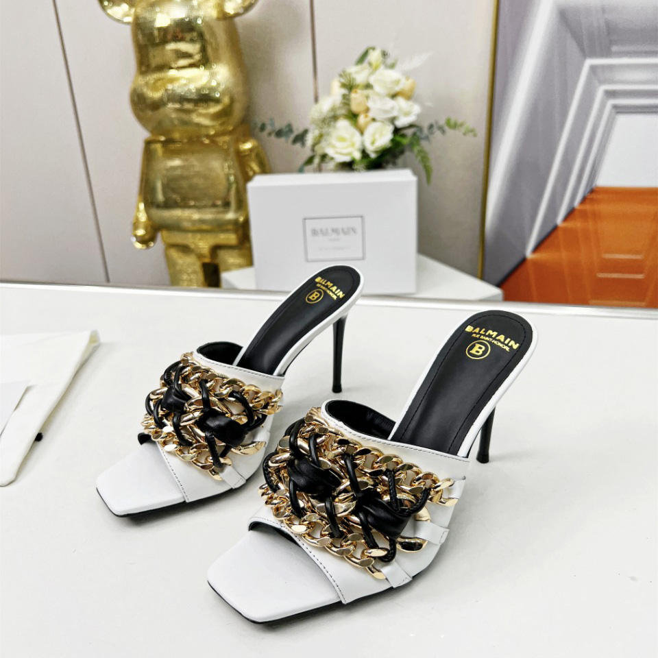 Balmain Chain-link Detail 95mm Pumps - DopestKickz