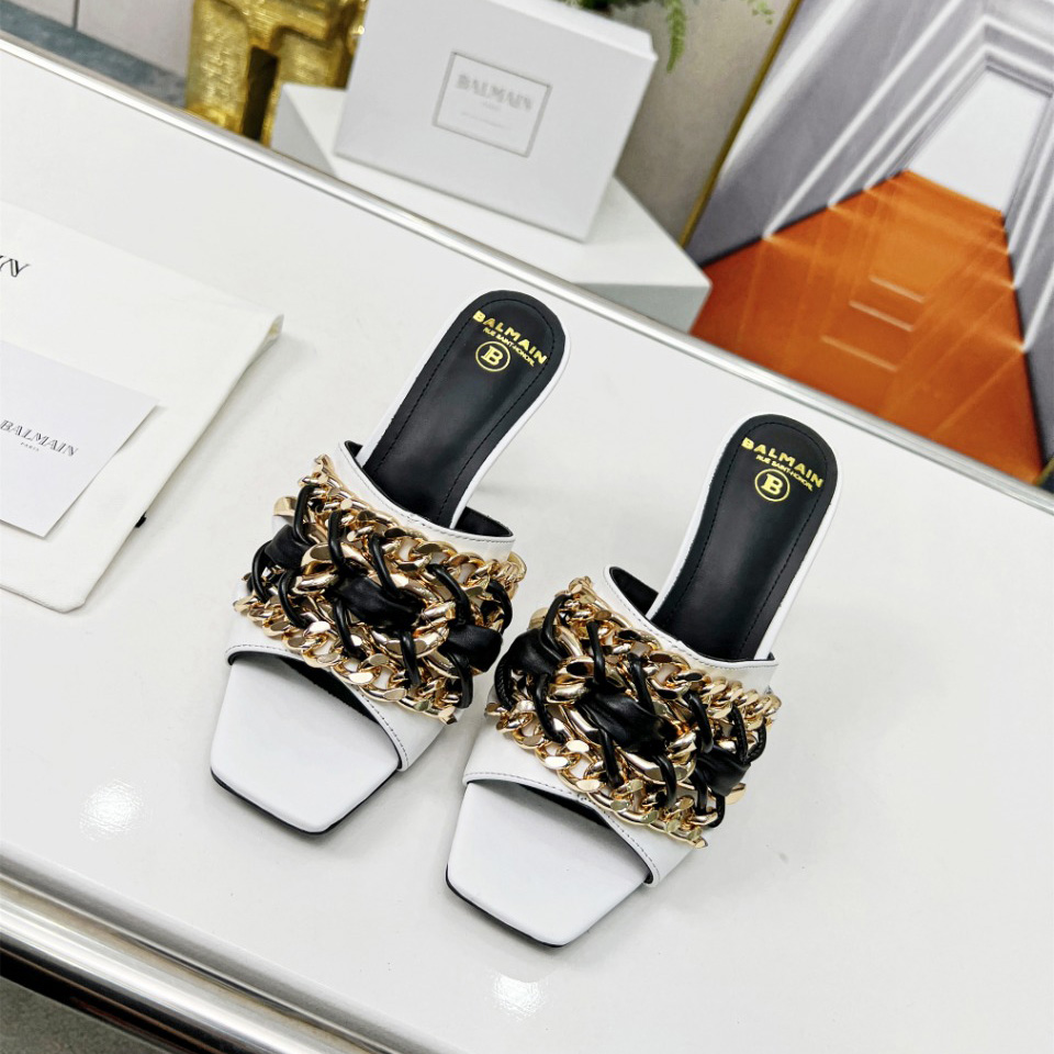 Balmain Chain-link Detail 95mm Pumps - DopestKickz