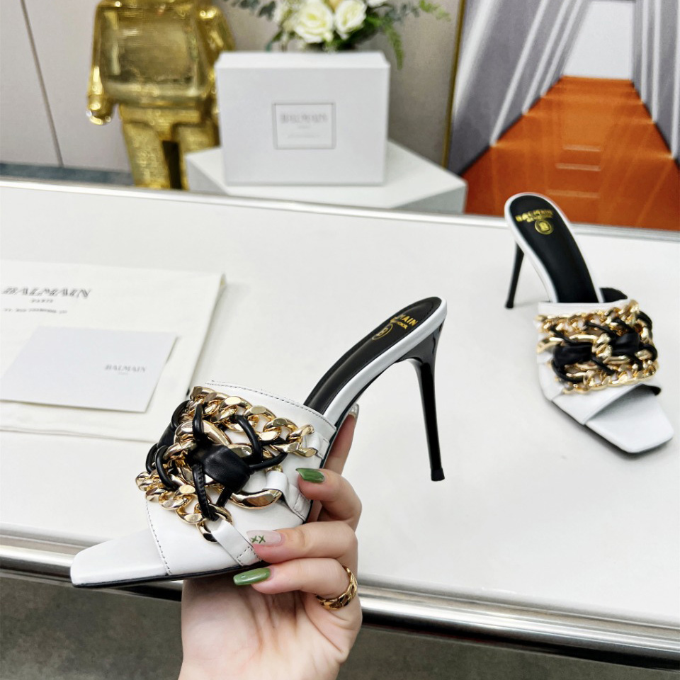 Balmain Chain-link Detail 95mm Pumps - DopestKickz