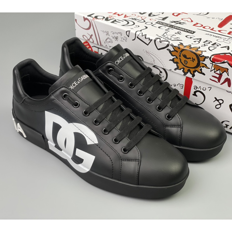 Dolce & Gabbana Calfskin appa Portofino sneakers With DG Logo Print - DopestKickz