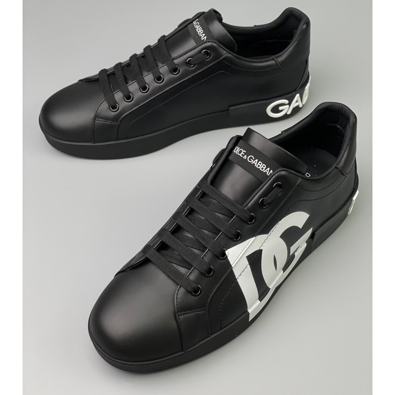 Dolce & Gabbana Calfskin appa Portofino sneakers With DG Logo Print - DopestKickz