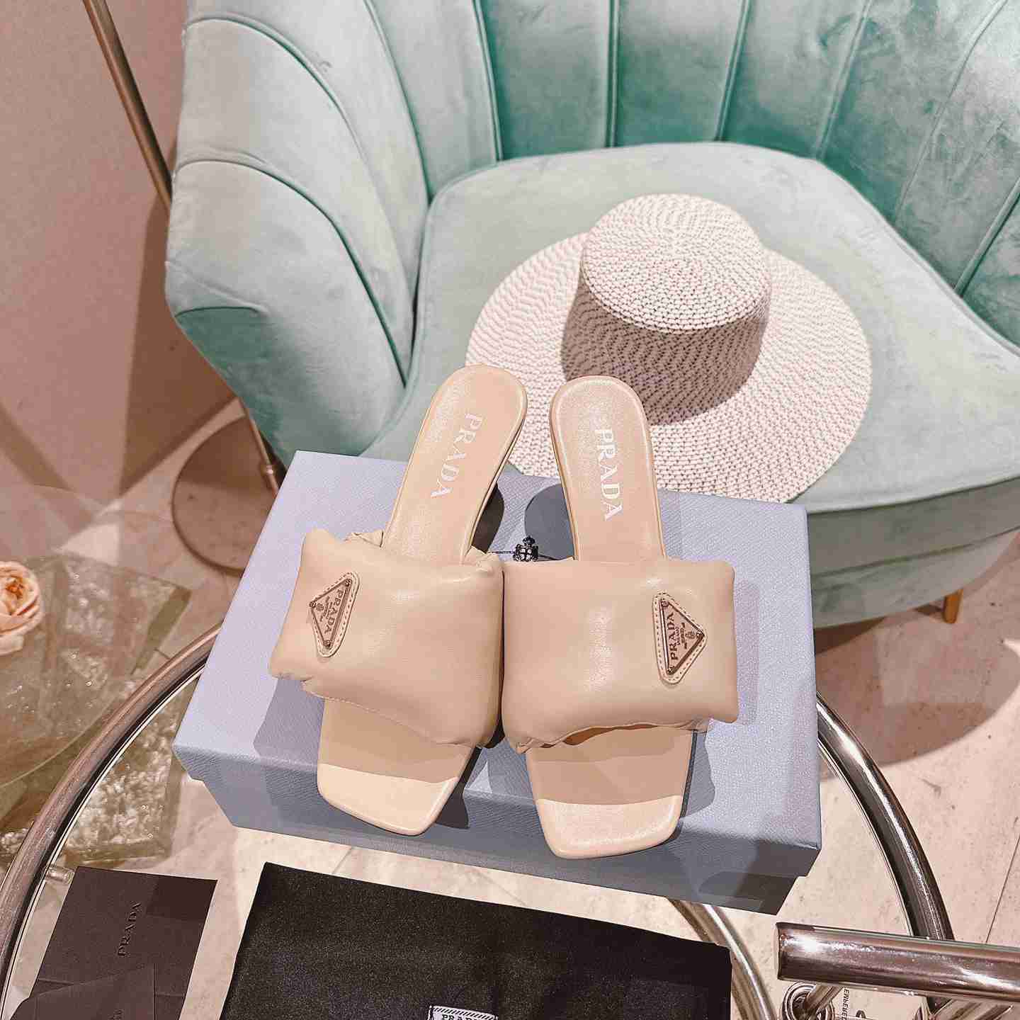 Prada Soft Padded Nappa Sandals - DopestKickz