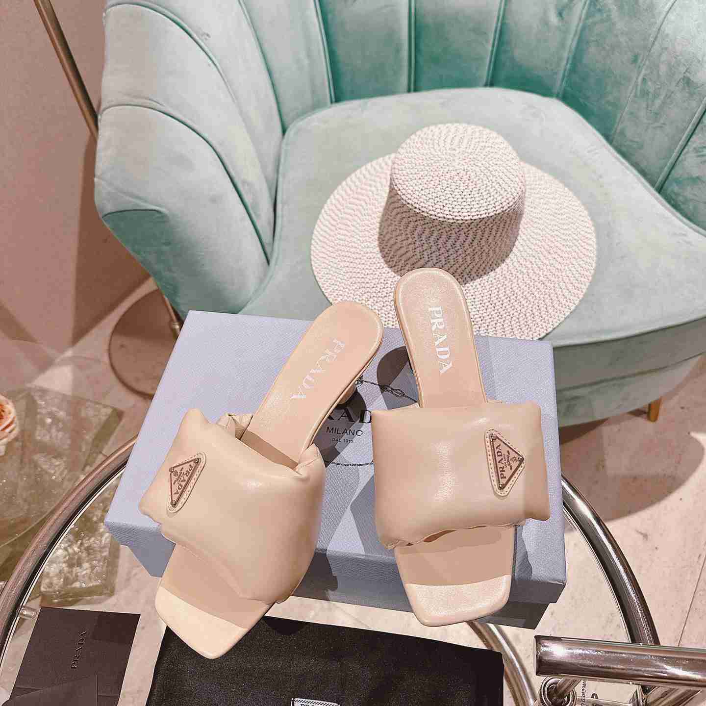 Prada Soft Padded Nappa Sandals - DopestKickz