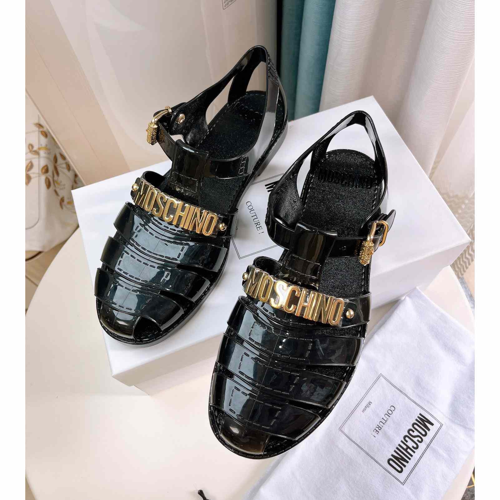 Moschino Logo-plaque Closed-Toe Sandals - DopestKickz