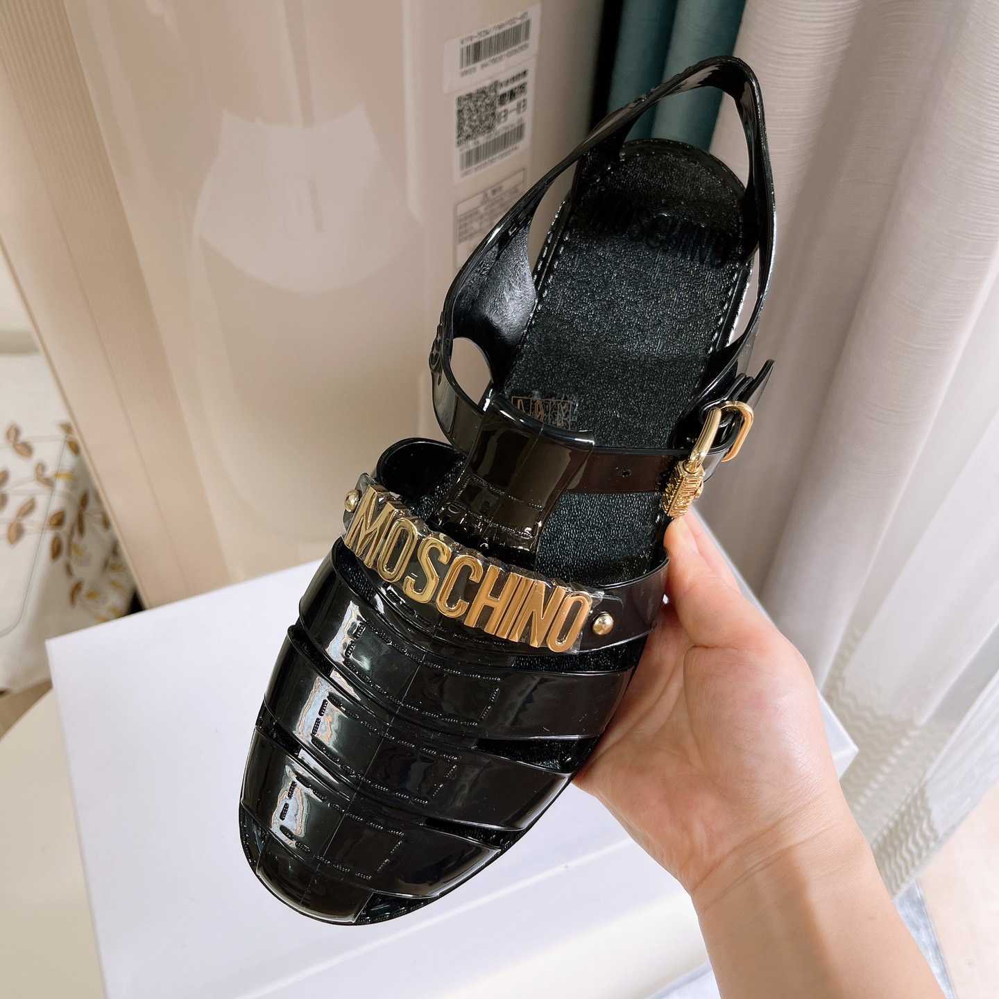 Moschino Logo-plaque Closed-Toe Sandals - DopestKickz