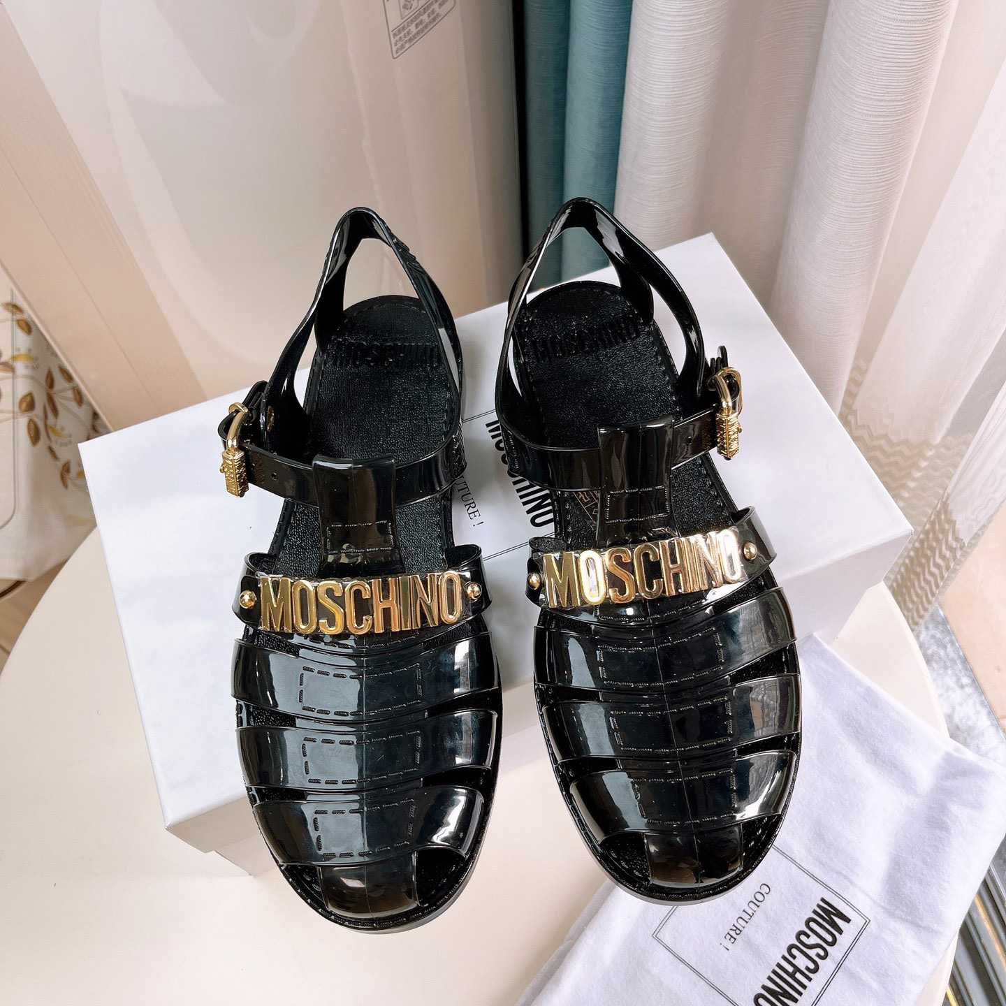 Moschino Logo-plaque Closed-Toe Sandals - DopestKickz