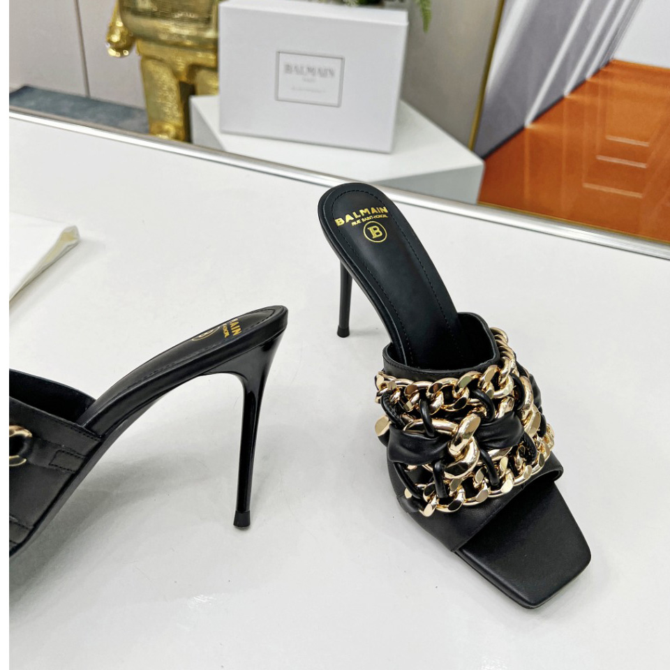 Balmain Chain-link Detail 95mm Pumps - DopestKickz