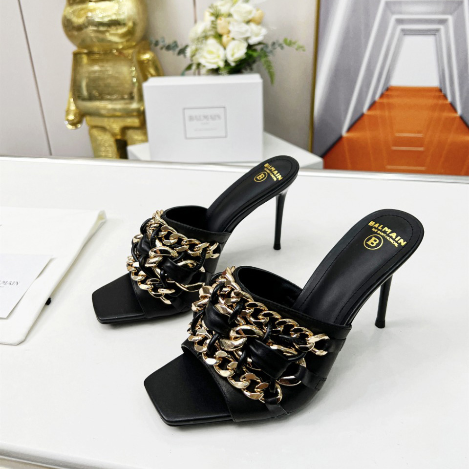 Balmain Chain-link Detail 95mm Pumps - DopestKickz