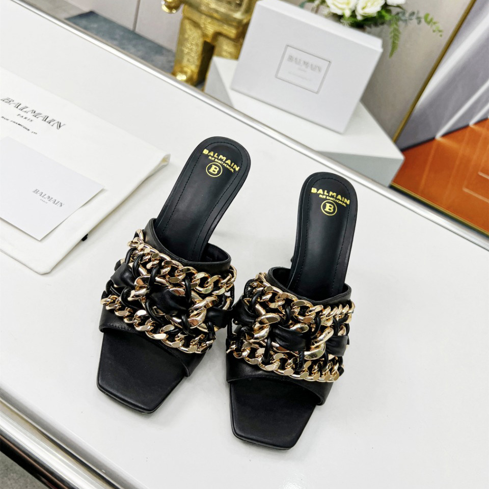 Balmain Chain-link Detail 95mm Pumps - DopestKickz