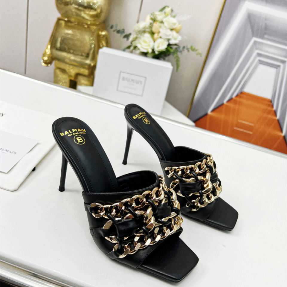 Balmain Chain-link Detail 95mm Pumps - DopestKickz
