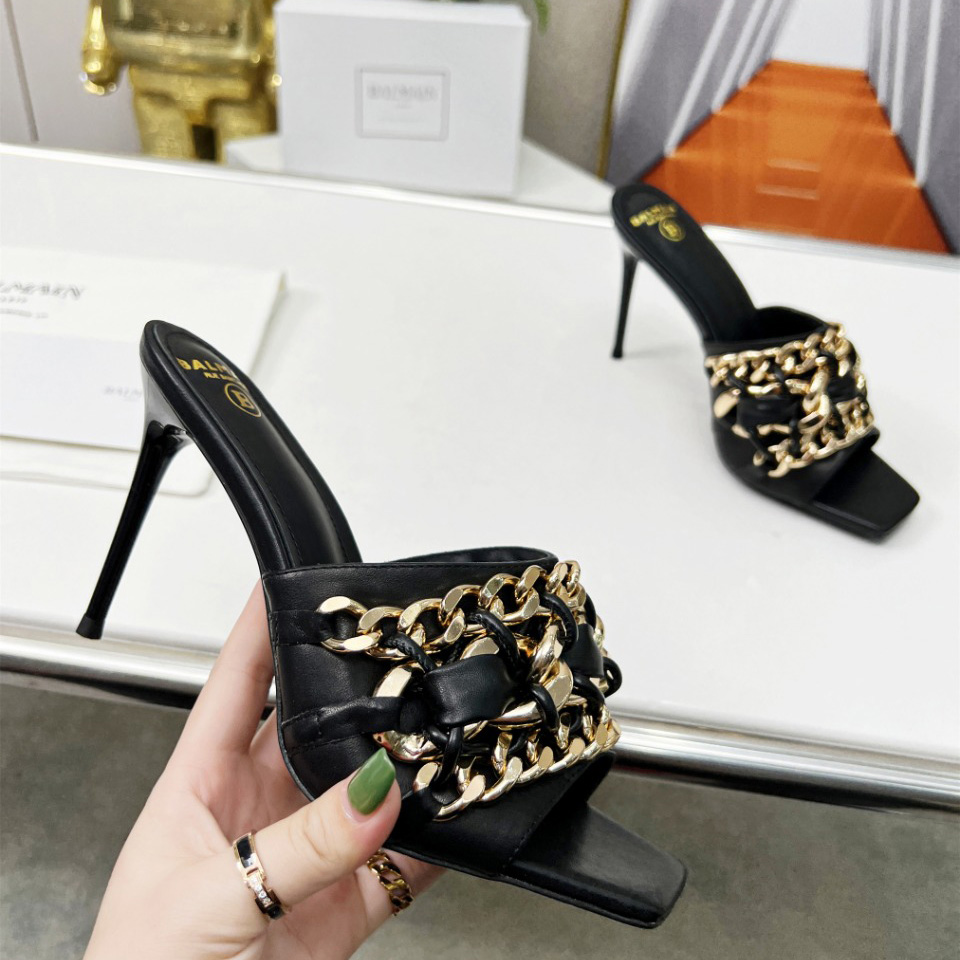 Balmain Chain-link Detail 95mm Pumps - DopestKickz