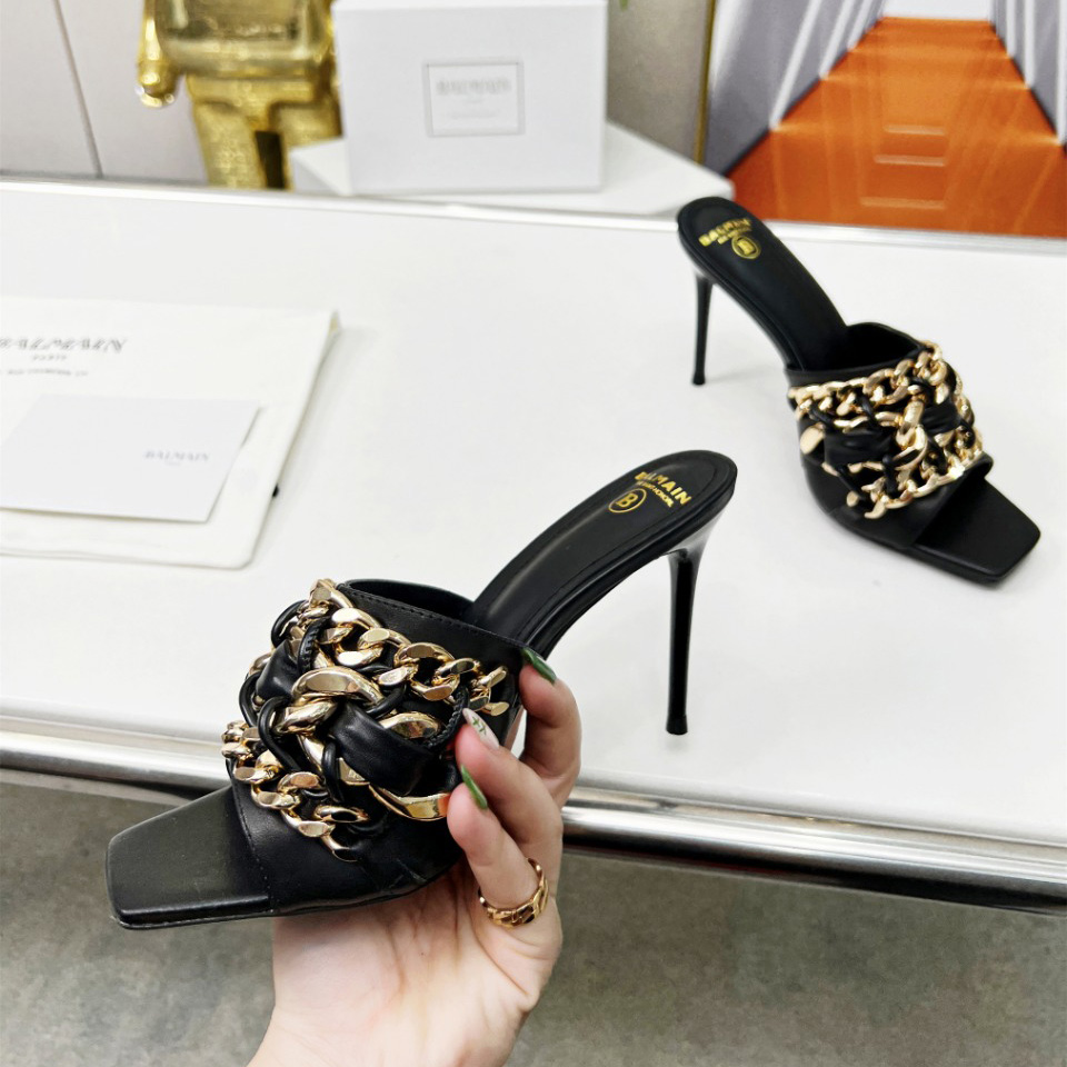 Balmain Chain-link Detail 95mm Pumps - DopestKickz