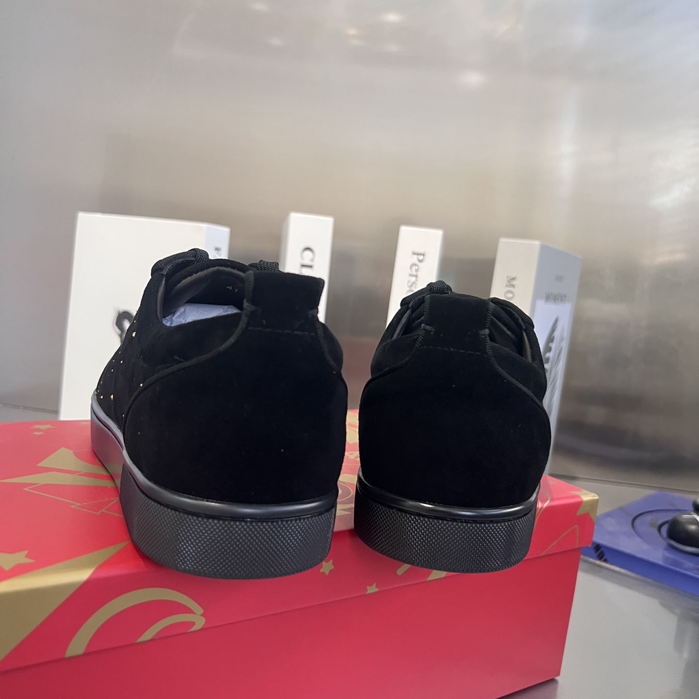 Christian Louboutin Men's Degralouis Junior Strass Flat Low-Top Sneakers - DopestKickz