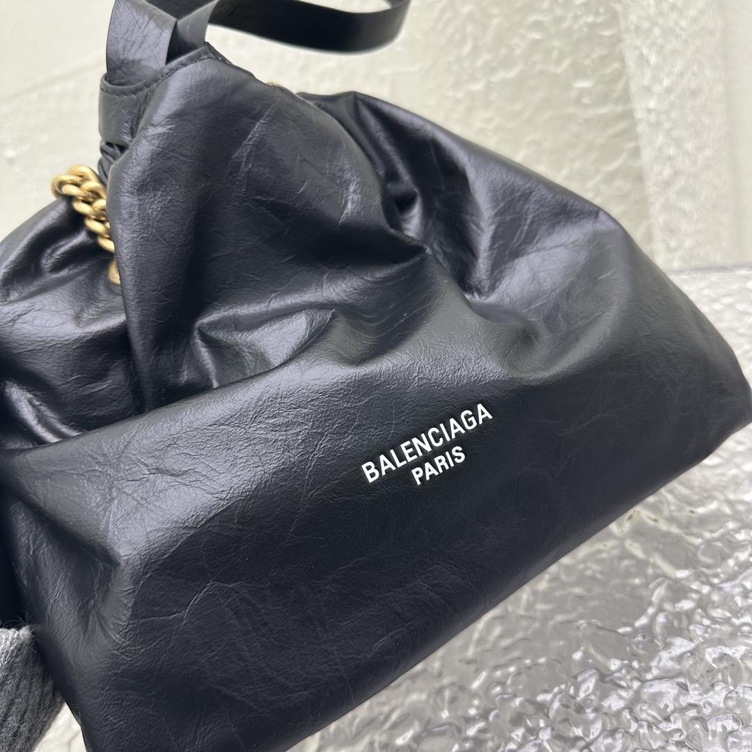 Balenciaga Women's Crush Small Tote Bag In Black - DopestKickz