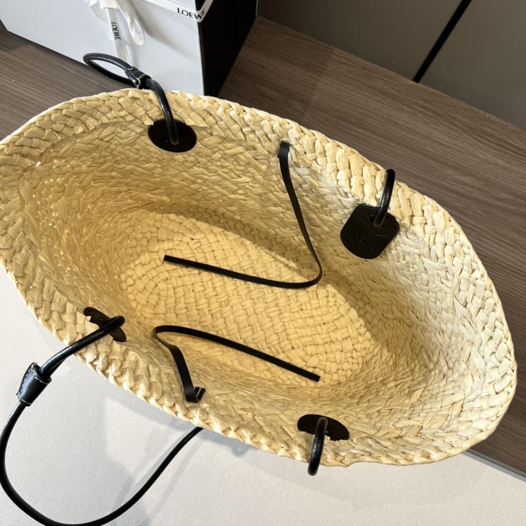 Loewe Small Anagram Basket Bag In Iraca Palm And Calfskin - DopestKickz