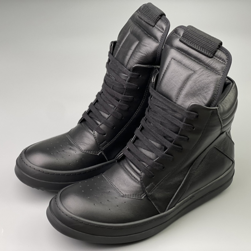 Rick Owens Leather High Top Sneakers - DopestKickz