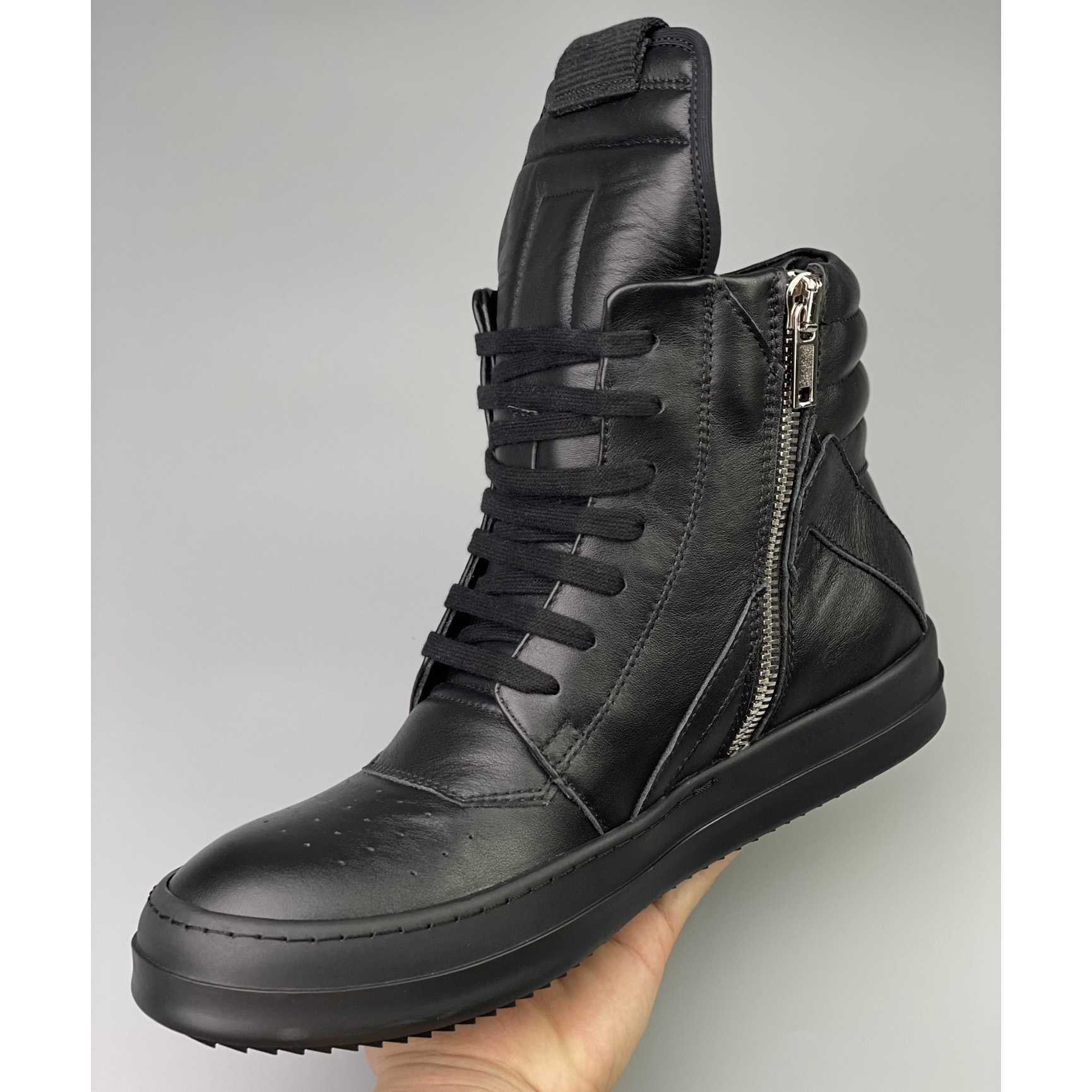 Rick Owens Leather High Top Sneakers - DopestKickz