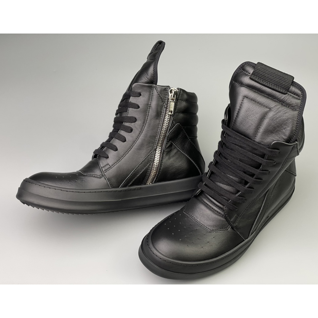 Rick Owens Leather High Top Sneakers - DopestKickz
