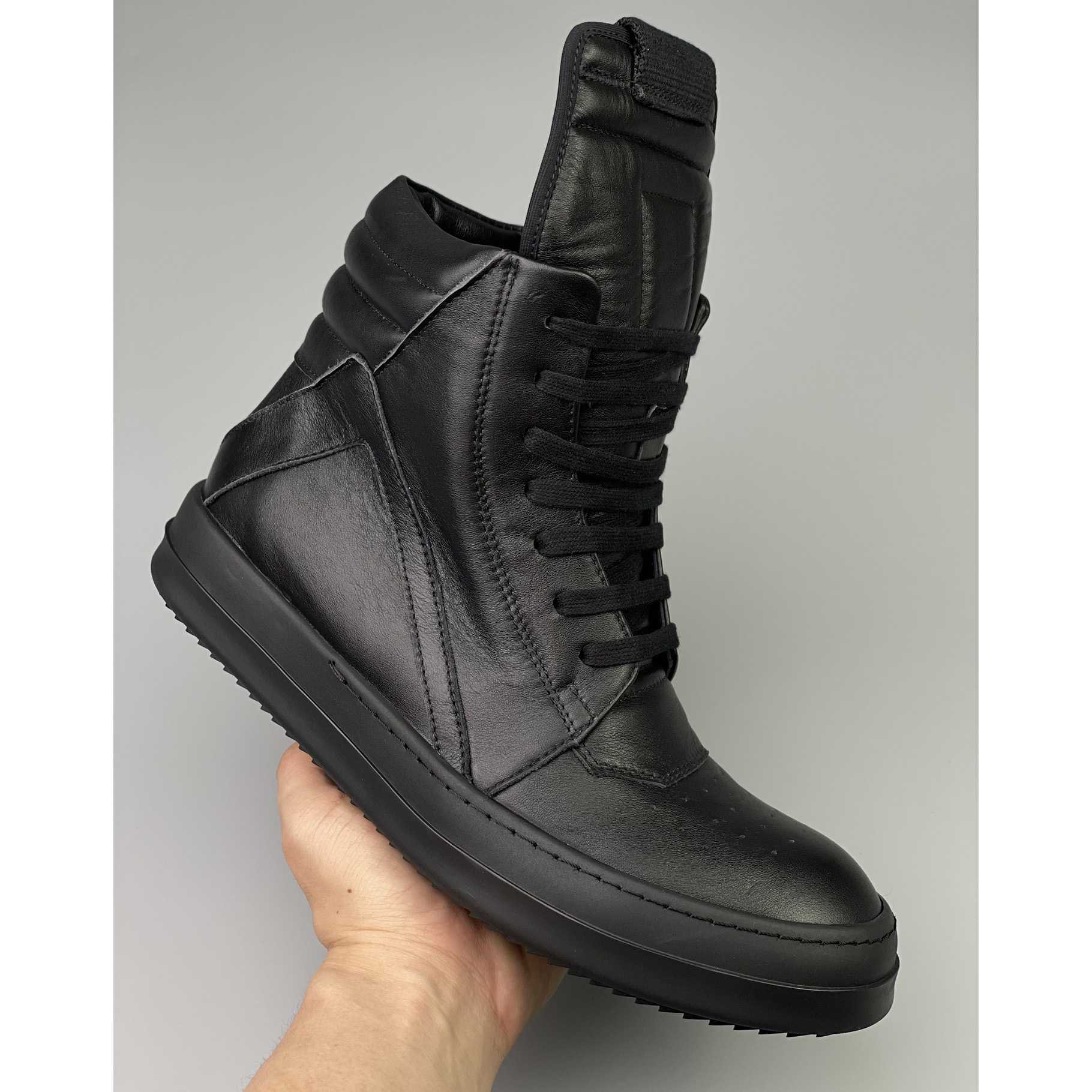 Rick Owens Leather High Top Sneakers - DopestKickz