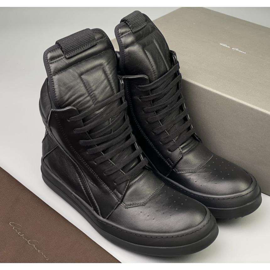 Rick Owens Leather High Top Sneakers - DopestKickz