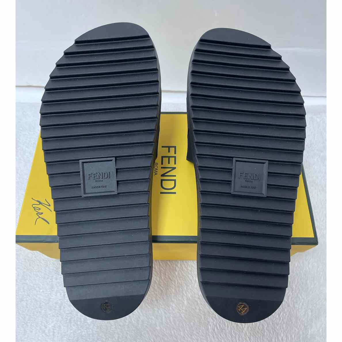 Fendi Black Rubber Footbed Slides - DopestKickz