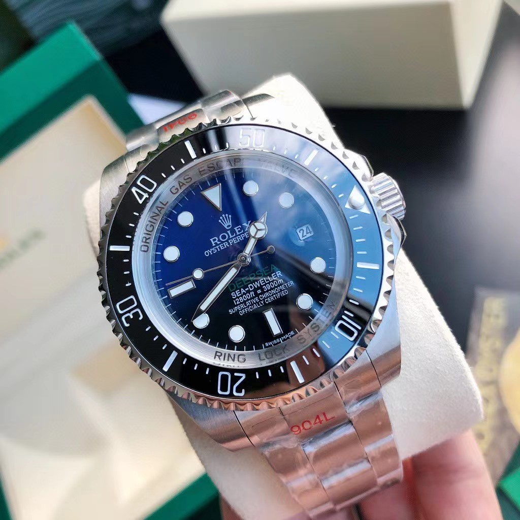 Rolex Men's Sea-Dweller Deep Sea James Cameron Edition Stainless Steel 44mm Deep Blue Dot Dial Watch - DopestKickz
