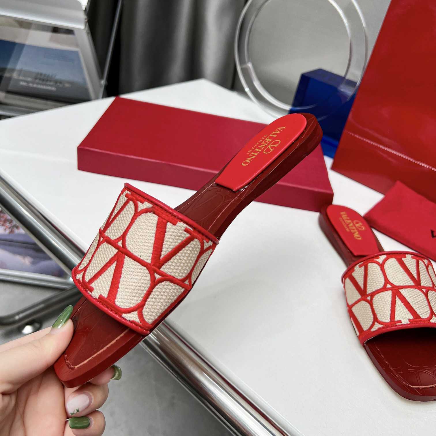 Valenti Toile Iconographe Slide Sandal  - DopestKickz