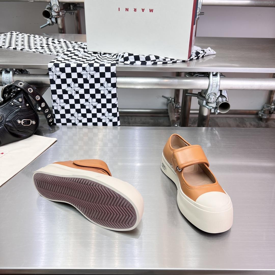 Marni Brown nappa leather mary jane sneaker - DopestKickz