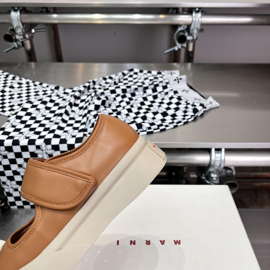 Marni Brown nappa leather mary jane sneaker - DopestKickz