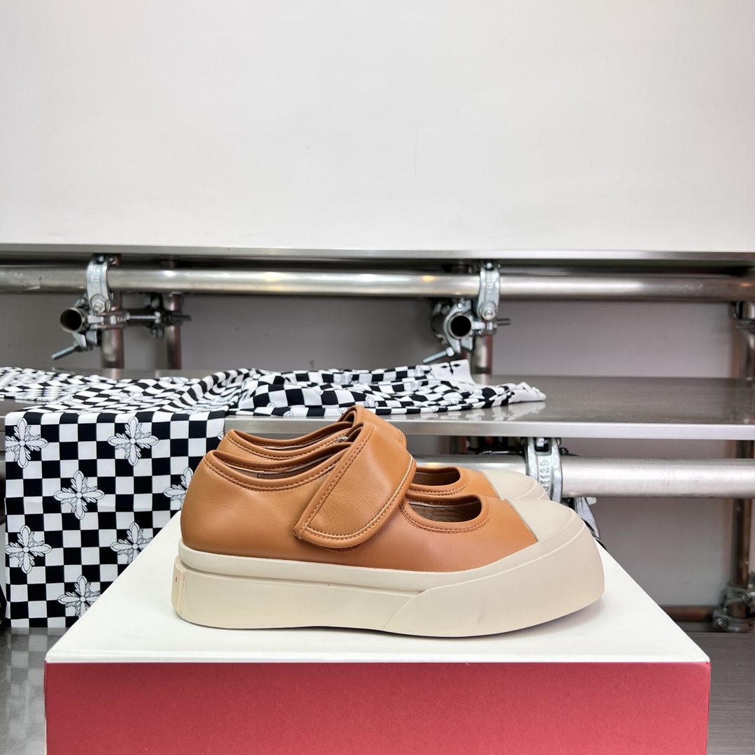 Marni Brown nappa leather mary jane sneaker - DopestKickz