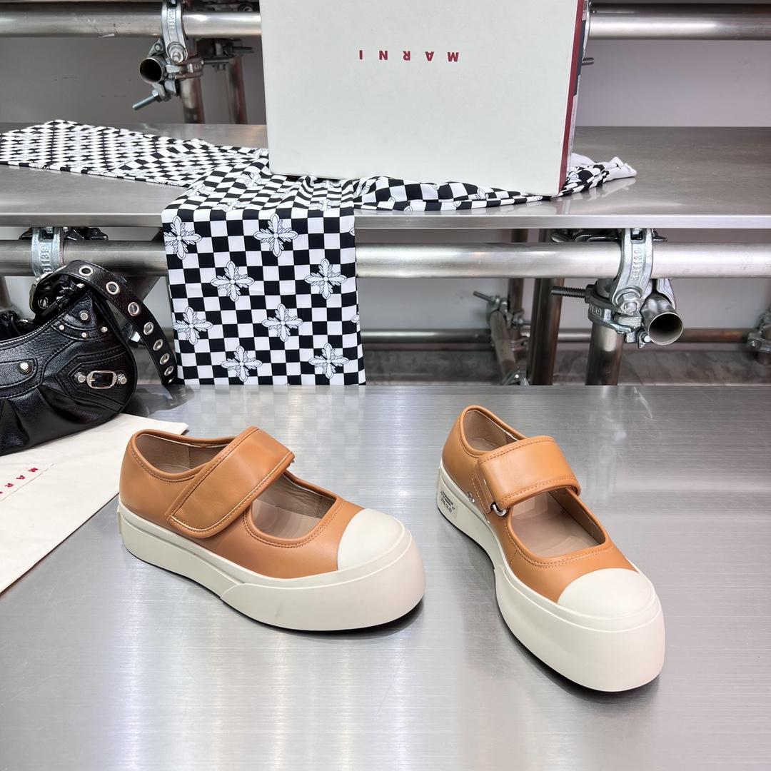 Marni Brown nappa leather mary jane sneaker - DopestKickz