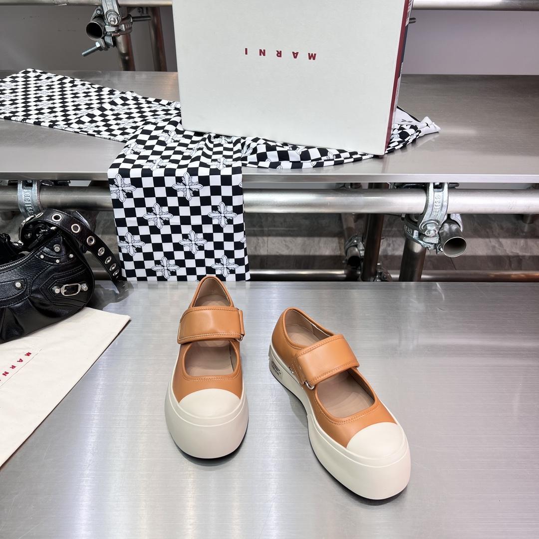 Marni Brown nappa leather mary jane sneaker - DopestKickz