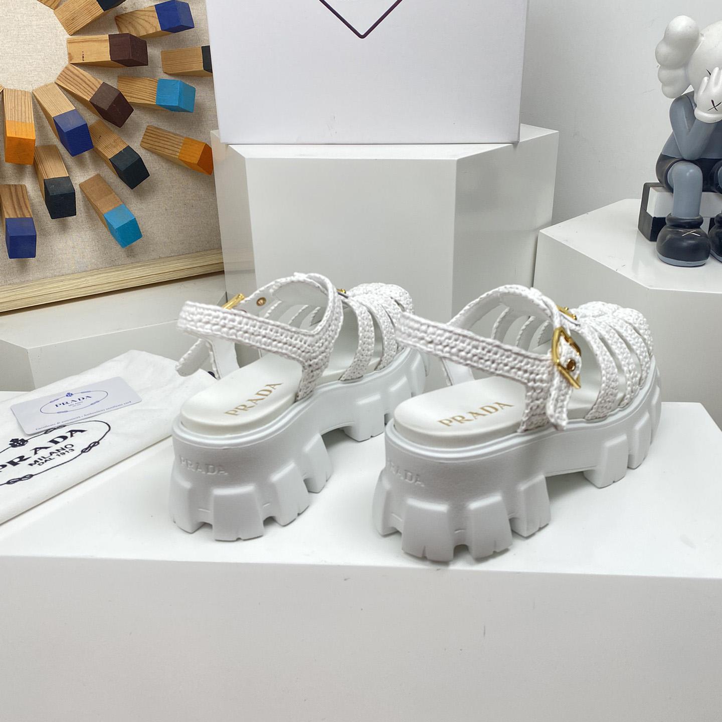 Prada Monolith Crochet Cage Sandals - DopestKickz