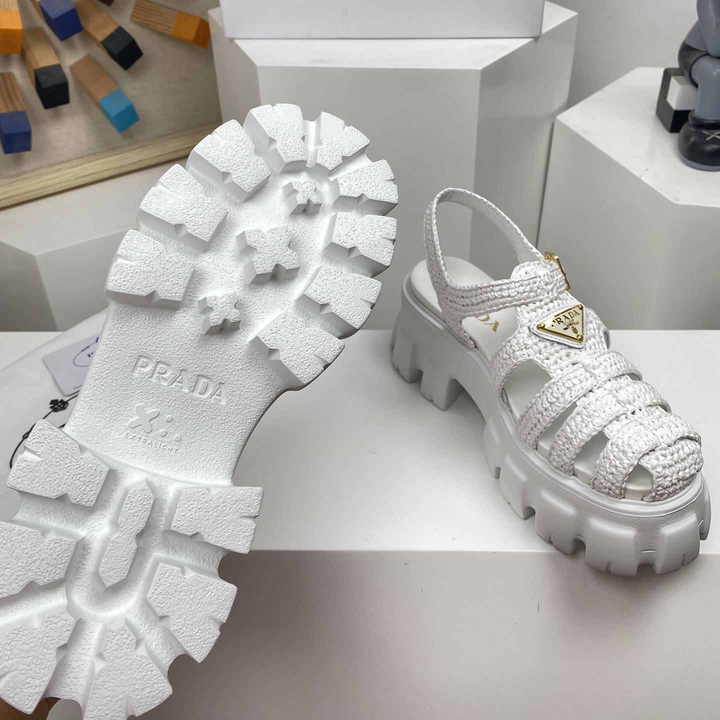 Prada Monolith Crochet Cage Sandals - DopestKickz