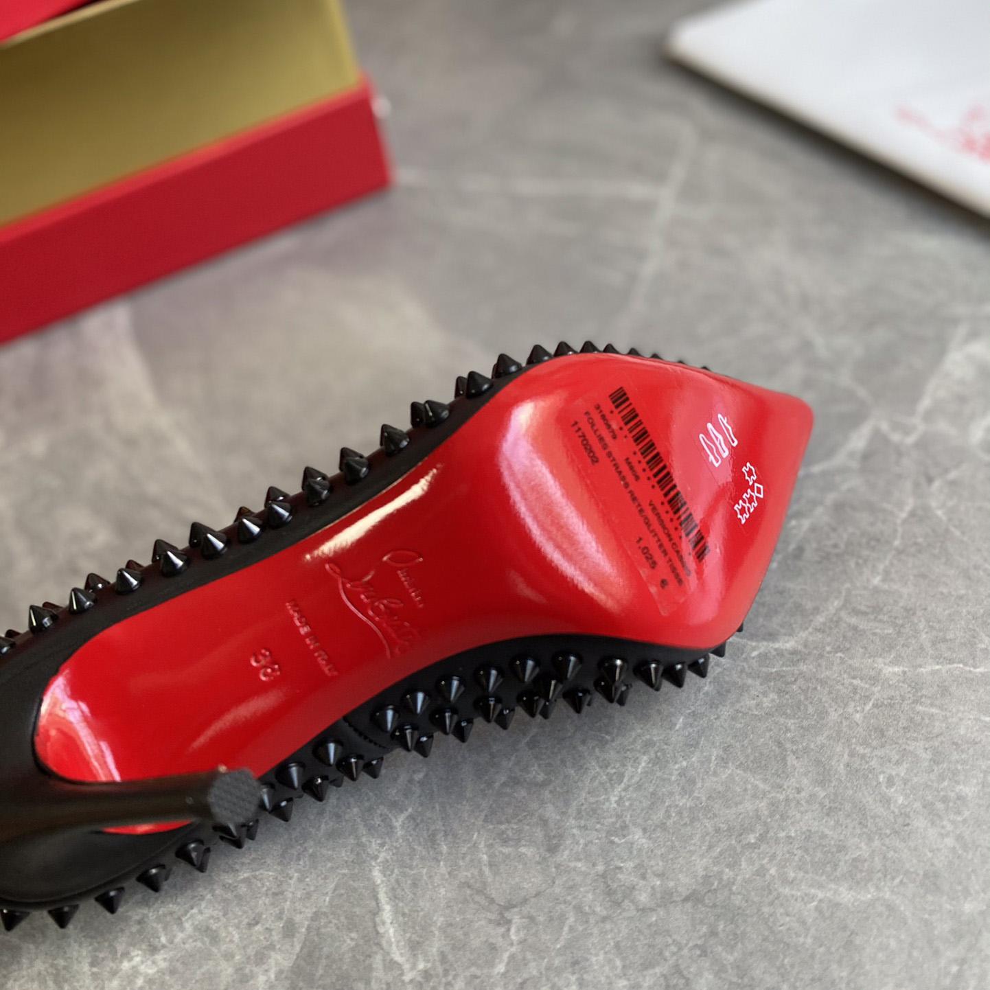 Christian Louboutin Black Patent Leather Pigalle Spikes Pumps   85mm - DopestKickz