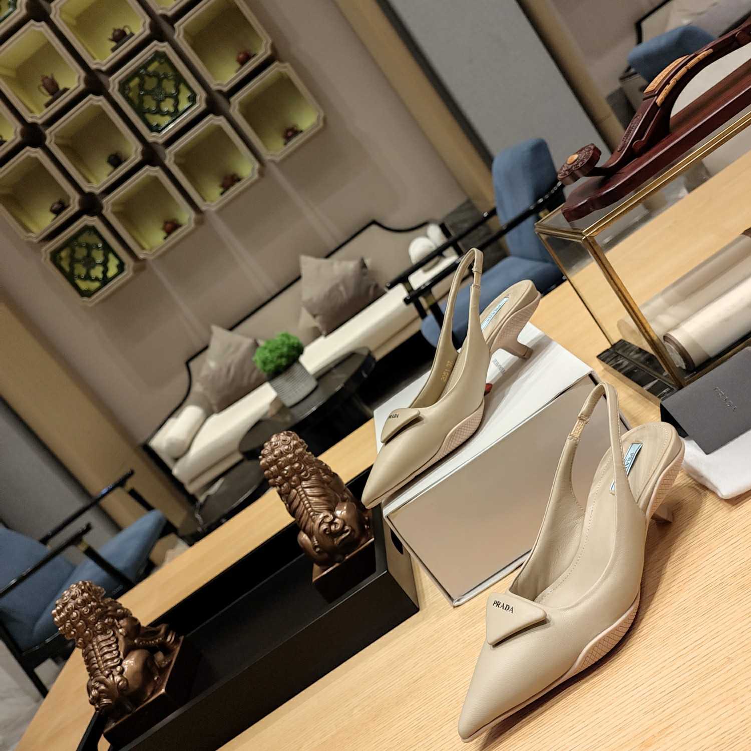 Prada Soft padded Leather Slingback Pumps - DopestKickz