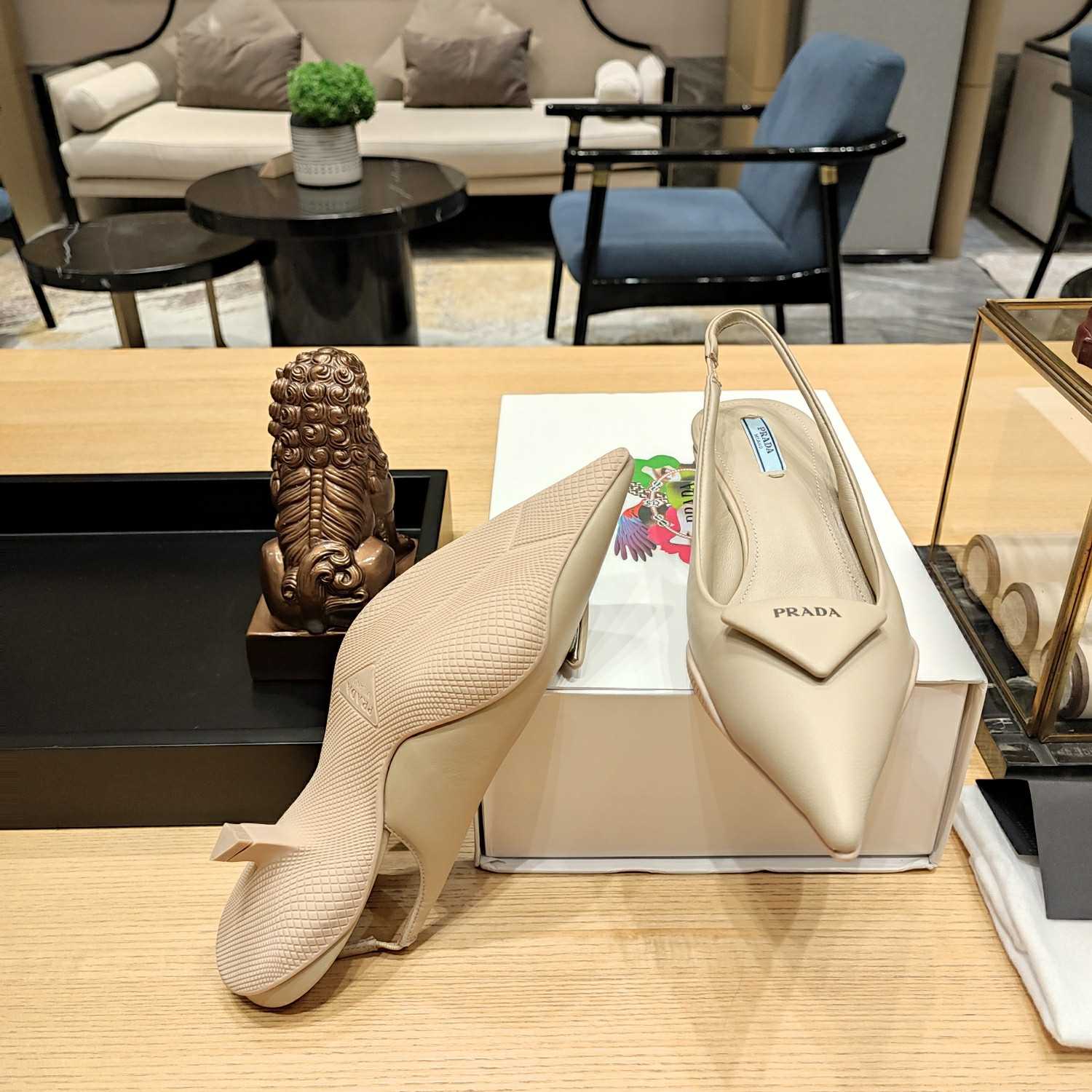 Prada Soft padded Leather Slingback Pumps - DopestKickz