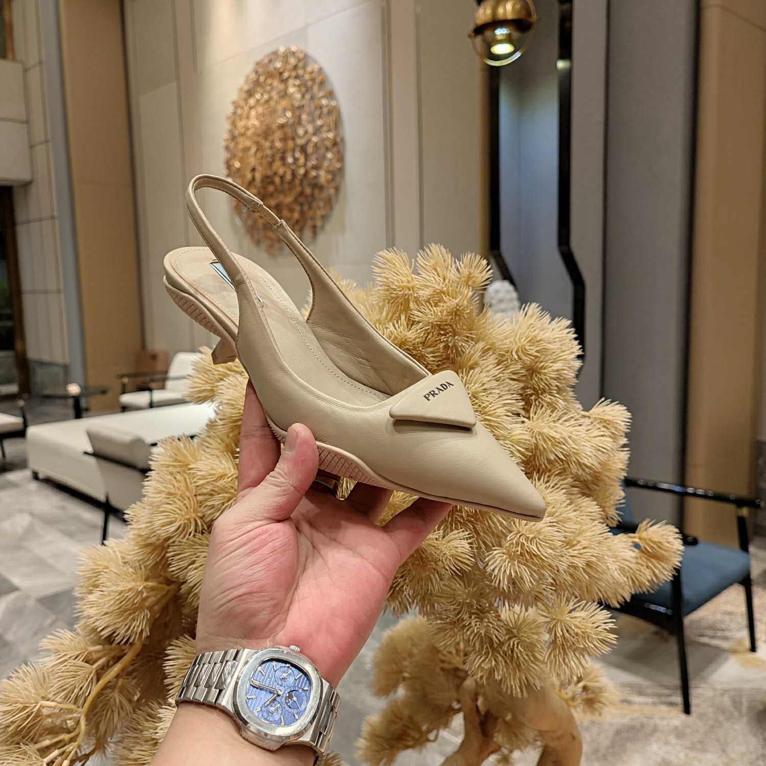 Prada Soft padded Leather Slingback Pumps - DopestKickz