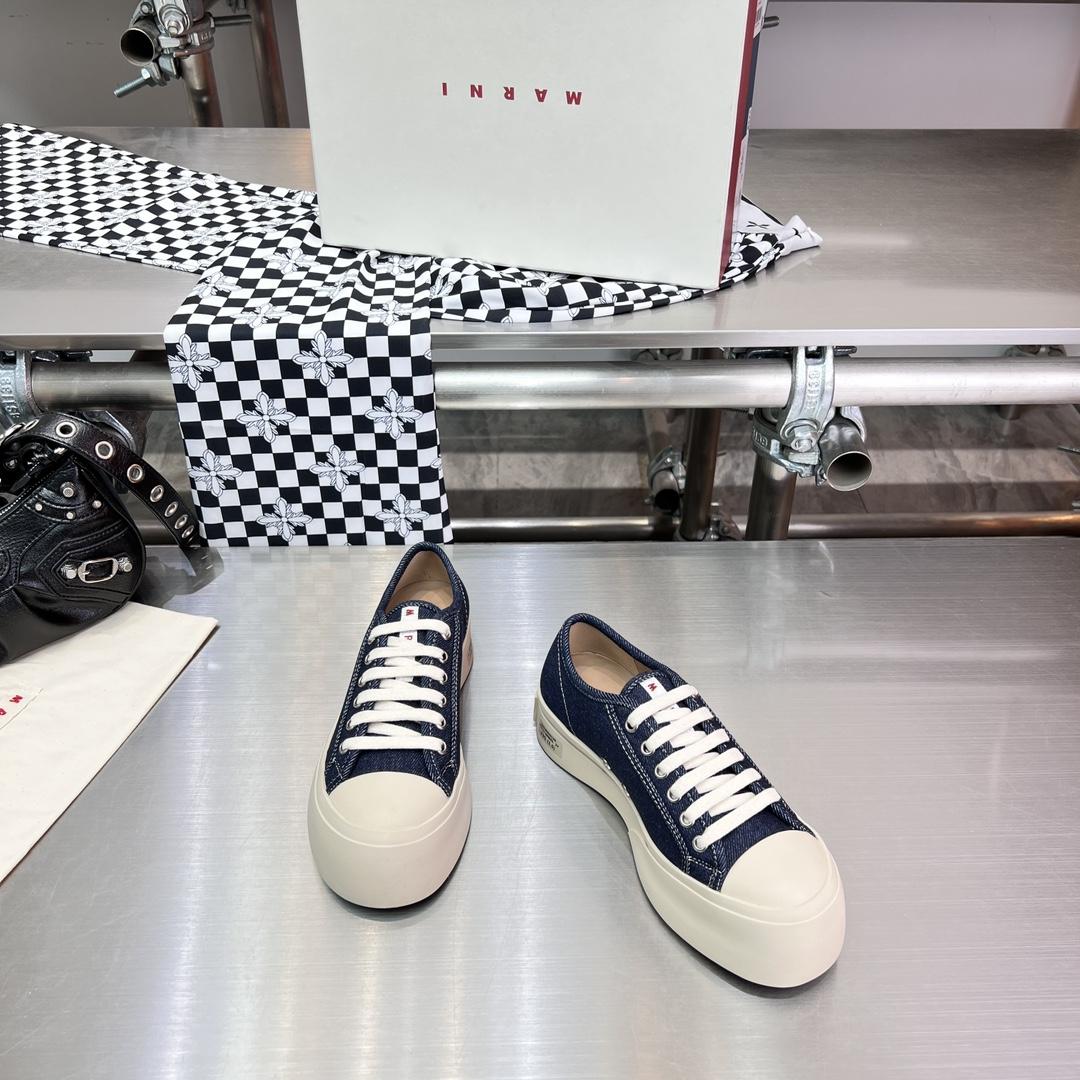 Marni Blue Denim Pablo Lace-up Sneaker - DopestKickz