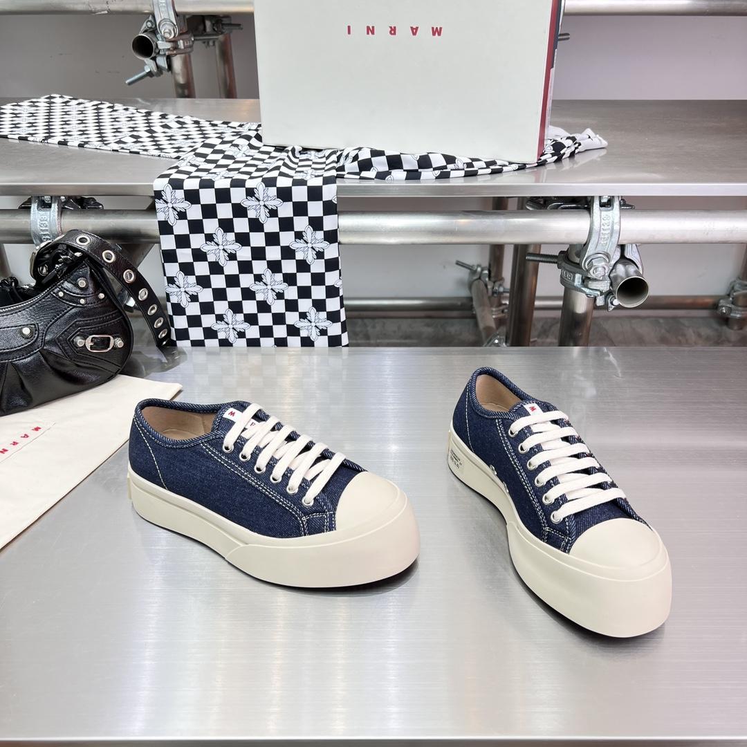 Marni Blue Denim Pablo Lace-up Sneaker - DopestKickz