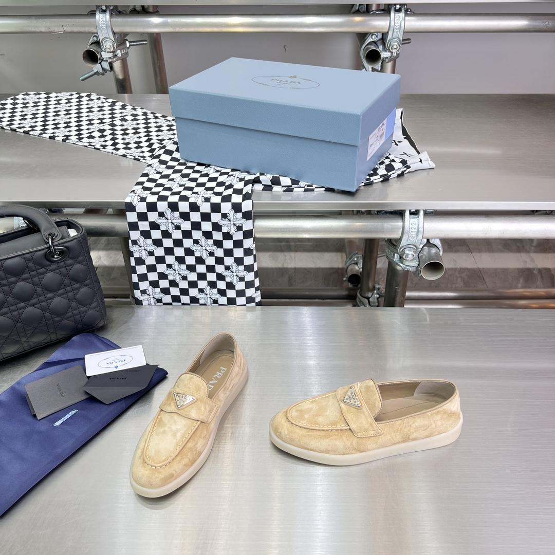 Prada Suede Leather Loafers - DopestKickz