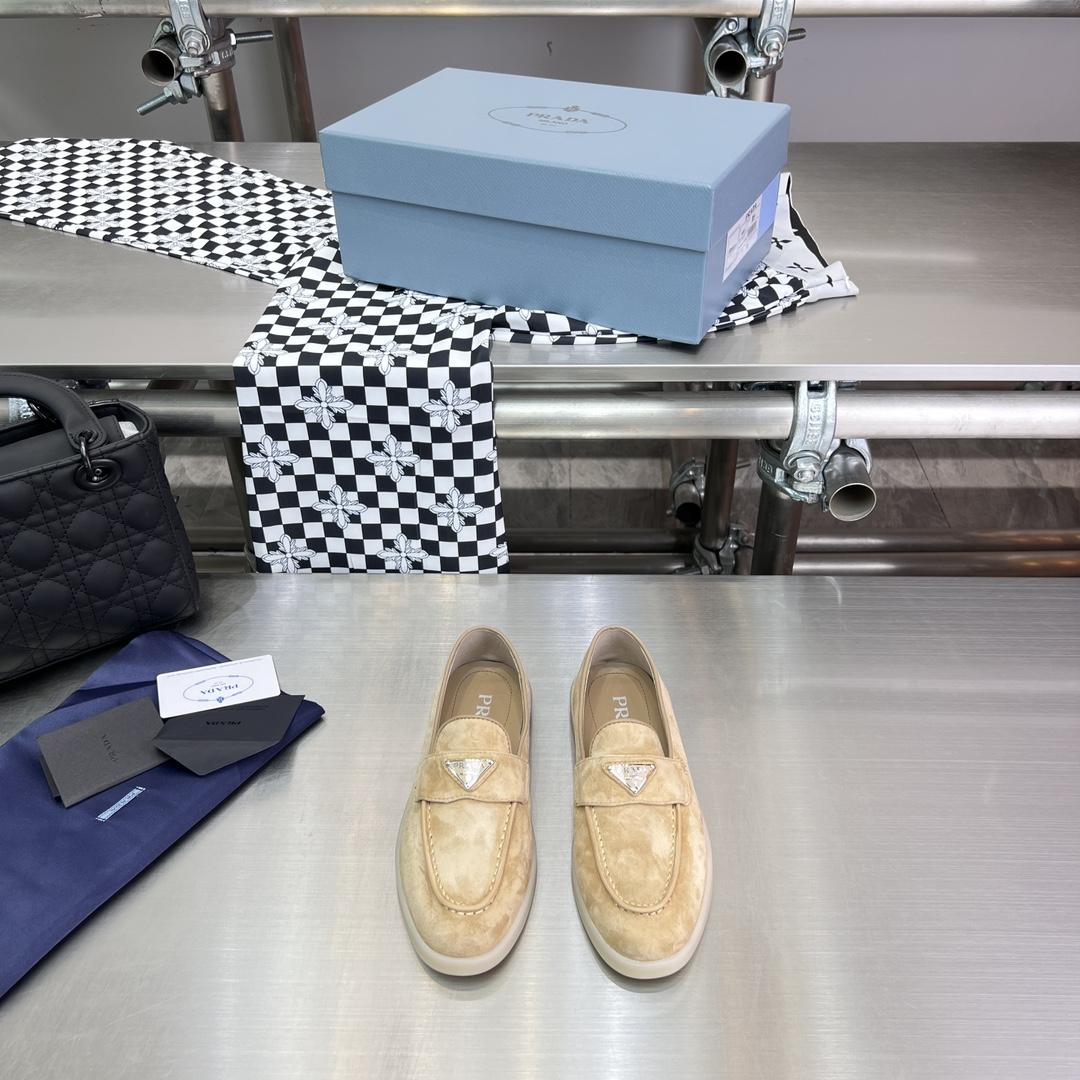 Prada Suede Leather Loafers - DopestKickz