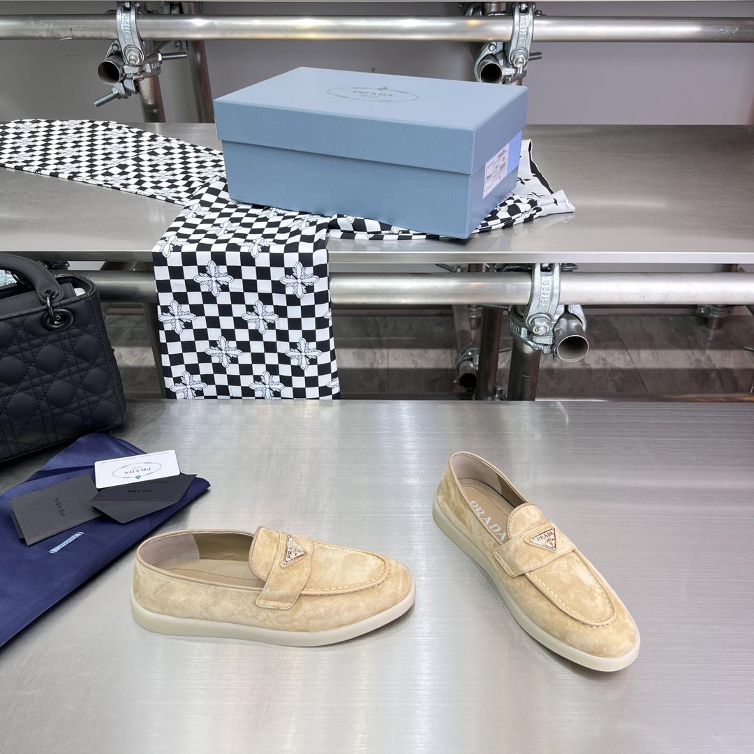 Prada Suede Leather Loafers - DopestKickz