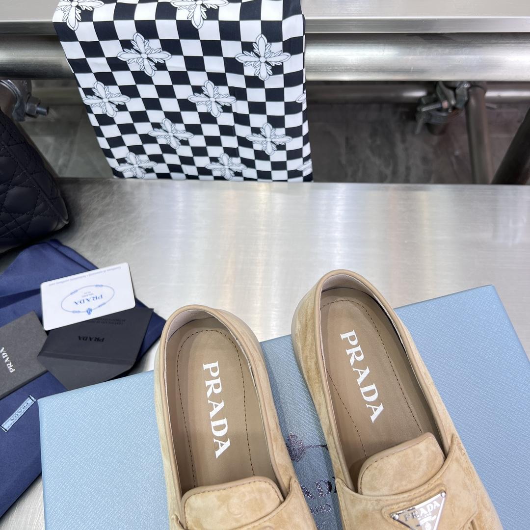 Prada Suede Leather Loafers - DopestKickz